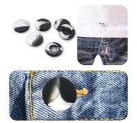 Button Covers for Women Men, Mixed Black White Large 18Pcs Silicone Prevent Shirt Holes for Jeans Buttons