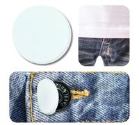 Button Covers for Women Men, Silicone Prevent Shirt Holes for Jeans, White, Large-6Pcs