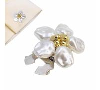 Button Covers for Women Pearl Flower Craft Embellishments