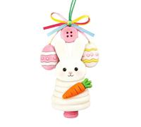 Button Crafts Rabbit and Carrot Egg Pendant Set, Colorful DIY Decoration Kit, Easy for Beginners, Sturdy Holiday Crafts for Christmas, Christmas Gifts