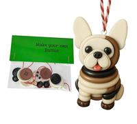 Button Decoration Kit - Fun DIY For All Ages, French Bulldog Decorations | Wonderful Gift Hanging On The Tree, Crochet For Men, Women, Families.