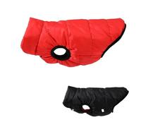 Button Design Reversible Warm Lightweight Cold-Proof Waterproof Windproof Chihuahua Schnauzer Shiba Inu Beagle Coat Jacket,Red,2XL