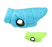 Button Design Reversible Warm Lightweight Cold-Proof Waterproof Windproof Chihuahua Schnauzer Shiba Inu Beagle Coat Jacket,Blue,XS