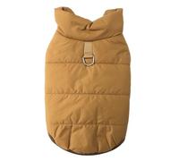 Button Design Winter Fleece-Lined Warm Waterproof Snow Dog Jacket With D-Ring For Shiba Inu Schnauzer Pug Poodle,Coffee,S