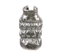 Button-Designed Solid-Color Pet Down Jacket Lightweight Warm Cold Proof Dog Jacket For Yorkshire Terriers Shih Tzus Pugs,Silver,XL