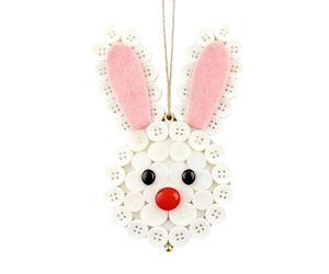 Button Designs | Fun Easter Bunny Home Decor, Creative Activity Carrot Decorative with Buttons - For Adults, Living Room, Bedroom, Door, Window,
