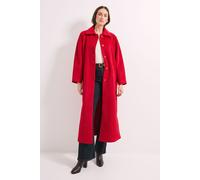 Button Detail Collared Maxi Coat Principles Red 14
