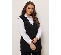 Button Detail Knitted Vest Evans Black 16