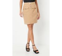 Button Detail Mini Skirt Principles Camel 16
