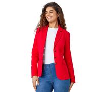 Button Detail Stretch Blazer Roman Red 10