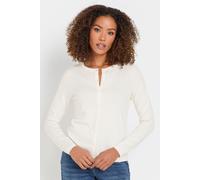 M&Co Womens Button Down Cardigan - Women's White