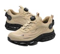 Button-Down Lace Work Safety Shoes, Anti-Smashing and Anti-Puncture Steel Toe Shoes, Industrial Construction Labor Insurance Footwear, Adventure Protection Sneakers(Beige,EU 46)