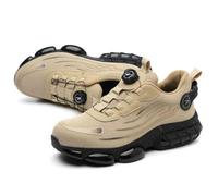 Button-Down Lace Work Safety Shoes, Anti-Smashing and Anti-Puncture Steel Toe Shoes, Industrial Construction Labor Insurance Footwear, Adventure Protection Sneakers(Beige,EU 38)