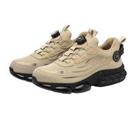 Button-Down Lace Work Safety Shoes, Anti-Smashing and Anti-Puncture Steel Toe Shoes, Industrial Construction Labor Insurance Footwear, Adventure Protection Sneakers(Beige,EU 39)