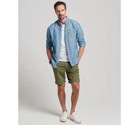 Button-down linen and organic cotton shirt Superdry Studios Bleu XL