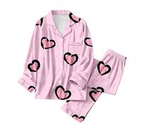 Button Down Pyjamas For Women Valentine'S Day Pyjamas Set 2 Piece Outfits