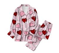 Button Down Pyjamas For Women Valentine'S Day Pyjamas Set 2 Piece Outfits