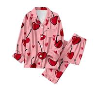 Button Down Pyjamas For Women Valentine'S Day Pyjamas Set 2 Piece Outfits