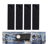 Button Extender for Trousers, Adjustable Wasitband Extender Set, Waist Expanders for Jeans Pants Too Small, for Pregnant Woman, Fat Person (Black, 4 Pcs)