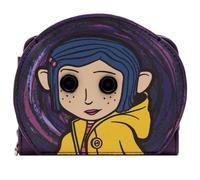 Button Eyes Coraline Parallel Universe Dark Fantasy Purse Zipper Coin Pocket & Card Holder, Purple