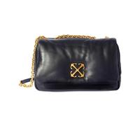 Button-Fastened Leather Shoulder Bag - female - Off White - Shoulder Bags - Black - ONE SIZE - Bags ONE SIZE