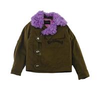Button-Front Jacket with Colored Fur Collar - female - Richmond - Light Jackets - Green - 8 Y - Kids 8 Y