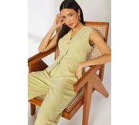 Button Front V Neck Waistcoat Principles Chartreuse 10