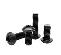 Button Head Bolts 5/10/50pcs M1.6 M2 .5 M3 M4 M5 M6 M8 Black Grade 10.9 Steel Hex Hexagon Socket Button Round Head Screw Bolt L= 3-80mm(12mm,M4 10pcs)