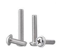 Button Head Bolts 5-50pcs Flange Button Head With Washer Collar Screw M1.4 M2 .5 M3 M4 M5 M6 M8 304 Stainless Steel Hex Socket round screw(40mm,M2(dc6) X55pcs)