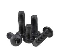 Button Head Bolts M2 .5 M3 M4 M5 M6 M8 Black 10.9 Alloy Steel Hex Hexagon Socket Round Pan Button Head Allen Bolt Furniture Screw(14mm,M2 50pcs)
