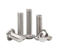 Button Head Bolts M2 .5 M3 M4 M5 M6 M8 M10 A2-70 304 Stainless SteelHexagon Hex Socket Head Button Allen Bolt Screw L=3 to 100mm(95mm,M4 (10pcs))