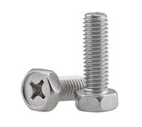 Button Head Cap Bolts, 304 Stainless Steel External Hexagon Head Phillips Screws M3-M8 Multiple Sizes Pack Of 5(M8x60mm)