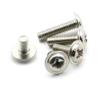 Button Head Cap Bolts, M1.4-M3.5 Cross Flange Head Bolt Carbon Steel Phillips Machine Screws Pack Of 50(M3.5x8mm)