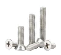 Button Head Cap Bolts, Stainless Steel Flat Head Screws M5 M6 M8 Phillips Countersunk Pack of 20 6-120mm(M6x22mm)
