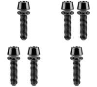 Button Head Socket Cap Screws Bolts, 6 Pcs Titanium Tapered Head Bolt with Washer, M6 Size, Colorful Titanium Alloy Fastener for Bicycle, Lightweight and Resistant Blue M6*25(Black,M6*25)