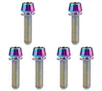 Button Head Socket Cap Screws Bolts, 6Pcs Titanium M6 Size Allen Hex Tapered Head Bolt for Bicycle Fitting Screw Gold M6×20(Rainbow,M6*25)