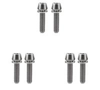 Button Head Socket Cap Screws Bolts, 6Pcs Titanium M6 Size Allen Hex Tapered Head Bolt for Bicycle Fitting Screw Gold M6×20(Titanium,M6*25)