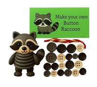 Button Highland Cow Christmas Set, Make Your Own Tanuki Tree Decorations, Christmas Buttons For Crafting, Holiday Tree Hanging Crafts For Family Activity