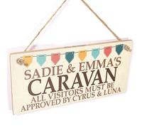 Button Hill Cottage Personalised Caravan, Motorhome, Campervan or Van Sign for pet owners - All visitors must be approved by your dog or cat add your pet's name