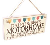 Button Hill Cottage Personalised Motorhome, Caravan or Van Sign for pet owners - All visitors must be approved by your dog or cat add your pet's name