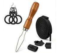 Button Hook Helper & Zipper Pull Aid Kit for Seniors - Premium Wood Handle Dressing Aid Tool for Limited Dexterity, Weak Hands - One Handed Adaptive Equipment with No Tie Shoelaces