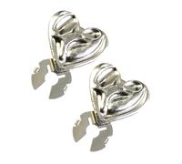 Button Jewelry Covers - Heart Shaped Decorative Clips, Polished Metal Brooch Fasteners with Closure Mechanism, Elegant Apparel Accent Pieces, Ideal for Formal Shirt Blouse