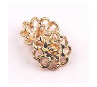 Button Jewels 200Pcs Retro Hollowed Out Floral Pattern Metal Gold Silver Buttons Coat for Jewelry Making, Clothes Craft Accessory(Golden)