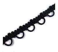 Button Looping Nortexx 10mm Wide Elastic Loops Black (3 Metres)
