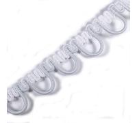 Button Looping Nortexx 10mm Wide Elastic Loops White (1 Metre)