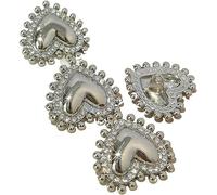 Button,Luxury Buttons,Sewing Button19/25MM Love Metal of Clothing Rhinestone Decor Shank Fit for Women Apparel Accessories DIY Color : S