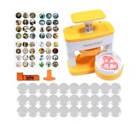 Button Machine with 48 Buttons, Portable Craft Tool, Button Press Machine Set for Children, for Teens, Girls, School, Home, Travel, Children's Room, Birthday, Teaching, Celebration