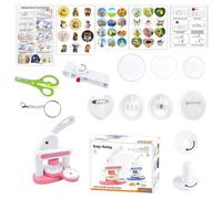 Button Maker, 88 Pieces Manual Press Art Craft Badge Making Accessories, 3 Pieces in 1 Emblem Machine, Button Pin Maker, for Decoration, Parent-Child Activities for Families, Teaching in the K