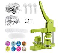 Button Maker Badge Machine Multi-Size 25+32+58 mm 300 Metal Pin Back Button Sets, DOYFAY Badge Press Machine with Molds, Plastic Washer & Round Paper Cutter