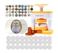 Button Maker - Complete Craft Tool, Craft Supplies, Kit With Forty-eight Buttons, Punch Press Set For Badge Making, Creative Machine